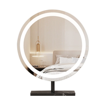 Cosmetic mirror fill-in light smart LED touch vanity mirror light luxury large screen high-definition desktop rotatable desktop mirror