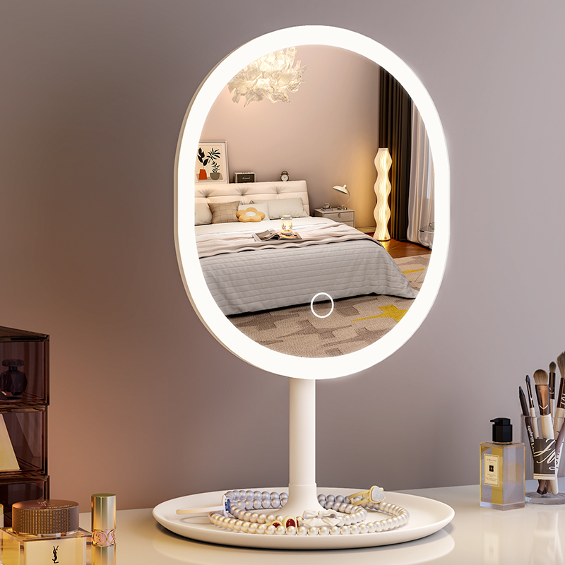 Student dormitory desktop vanity mirror with light home vanity mirror led mirror office desktop vanity mirror