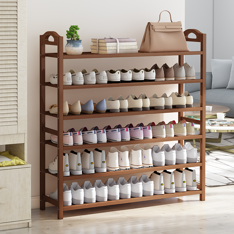 Simple shoe rack son Home Economy Type of multilayer Doorway Intake of the Dormitory Dust-proof Footwear Cabinet Solid Wood Shelve