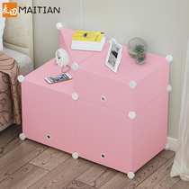 Simple plastic bedside table Dormitory mini simple modern small storage cabinet Bedroom bedside cabinet Assembly locker