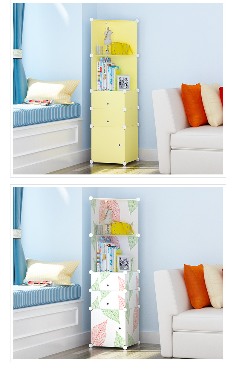 Tối giản hiện đại phòng khách góc tủ tủ tam giác kệ rượu đa chức năng nội các tủ bảo quản lưu trữ trong góc - Buồng tủ gỗ 4 cánh