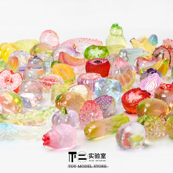 Blind Bag Mini Realistic High-Transparency Fruit and Vegetable Grape Cabbage Miniature Model Ornaments Pretend Play Student Gift