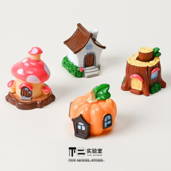 Blind Bag Cartoon Pumpkin House, Simulated Mushroom House, Micro Landscape Miniature Model, Desk Decoration, Creative Small Ornaments