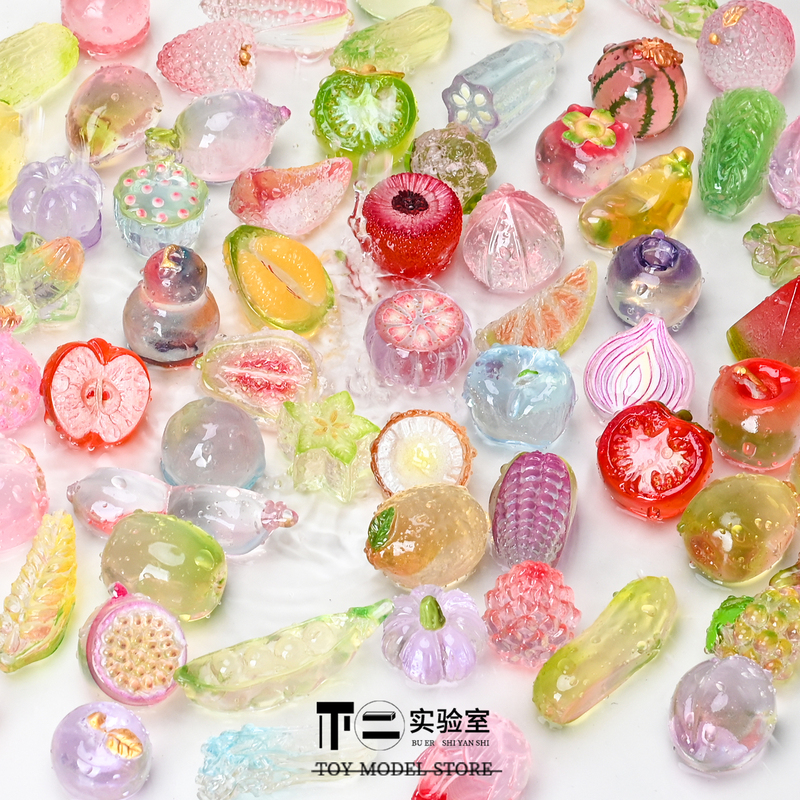 Blind Bag Mini Realistic High-Transparency Fruit and Vegetable Grape Cabbage Miniature Model Ornaments Pretend Play Student Gift