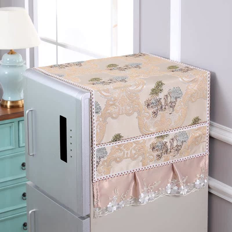 Tủ lạnh bọc vải ngăn tủ lạnh bẩn vải che cửa đơn bụi bảo vệ khăn che thiết bị sóng bánh xe cửa duy nhất vườn - Bảo vệ bụi áo điều hoà nhật bản