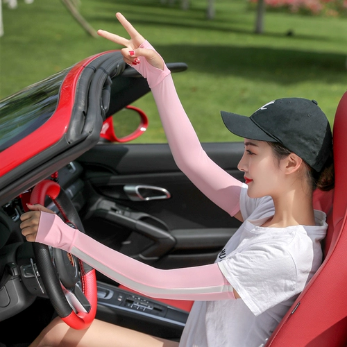 Летние перчатки, комплект, длинный крем для рук, шелковые нарукавники, защита от солнца, Южная Корея