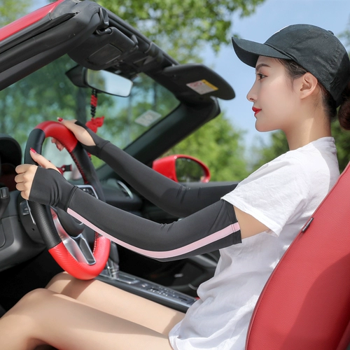 Летние перчатки, комплект, длинный крем для рук, шелковые нарукавники, защита от солнца, Южная Корея