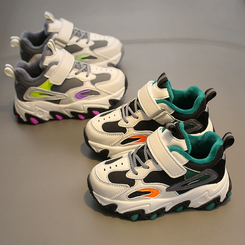 芭芭鸭 Детская спортивная обувь для мальчиков, флисовые зимние туфли, популярно в интернете, 2020