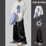 Толстовка для отдыха, трендовый осенний комплект, джинсы, увеличенная толщина, осенняя, 3 предмета