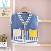 Boys waistcoat childrens baby baby spring autumn outside wearing thin baby warm vest boy Yangqi Han version Horse clip