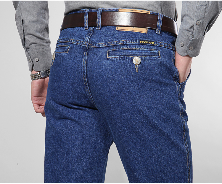 Apple jeans đàn ông đích thực của mùa xuân và mùa hè phần mỏng xiên pocket trung niên cao eo lỏng thẳng trung niên xiên pocket