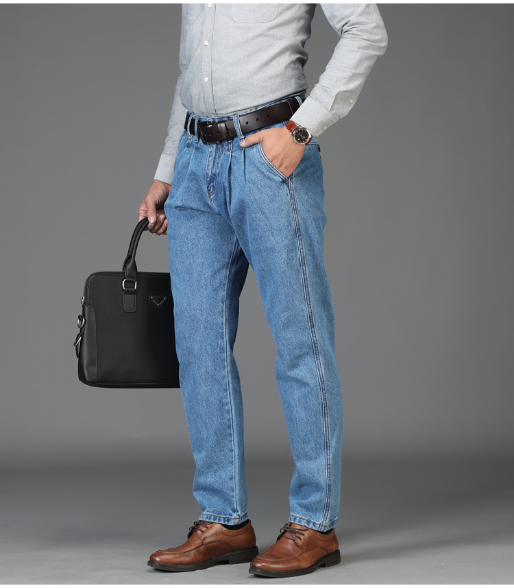 Của Apple men denim quần đích thực cà rốt quần trung niên feet quần lỏng eo cao giảm gấp đôi nếp gấp trung niên thời trang năm 2021	