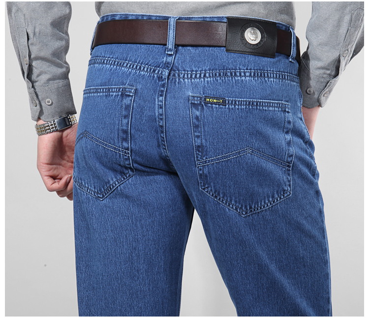 Cotton phần mỏng Apple jeans nam đích thực mùa hè trung niên lỏng lẻo giữa tăng thẳng trung niên mềm mại và thoải mái