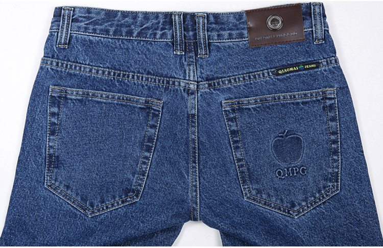 Apple trung niên cao eo nam jeans mùa hè phần mỏng lỏng thẳng trung niên cổ điển cũ cao bồi 90 s