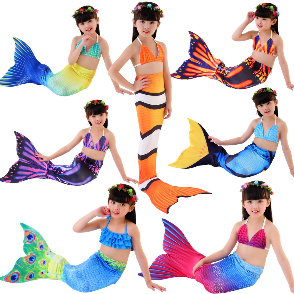 2019 New Children's Mermaid Swimwear Clothes Mermaid Clothing Can Load Fins Baby Bikini Swimwear