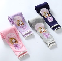 Girls 2017 Autumn New leggings cotton Korean version of childrens pants baby pants Princess Joker