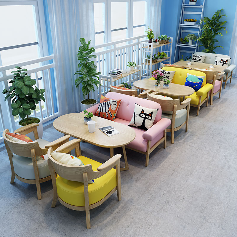 Café table and chairs combined net red milk tea shop for sale in talks Chair Jane Yoyo Leisure sweet shop Baked Bacon Dining Chair