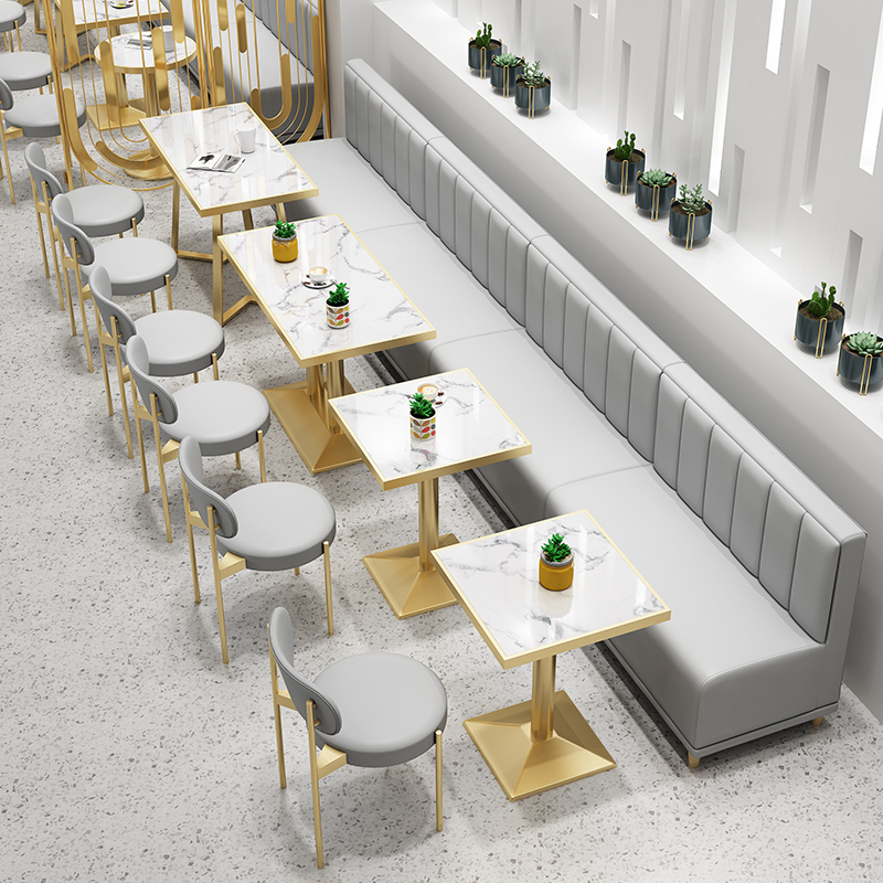 Milk Tea Shop Fresh Net Red Light Lavish Dining Room Café Cassette Sofa Catering Small Eating Shop Sweets Shop and chairs Composition