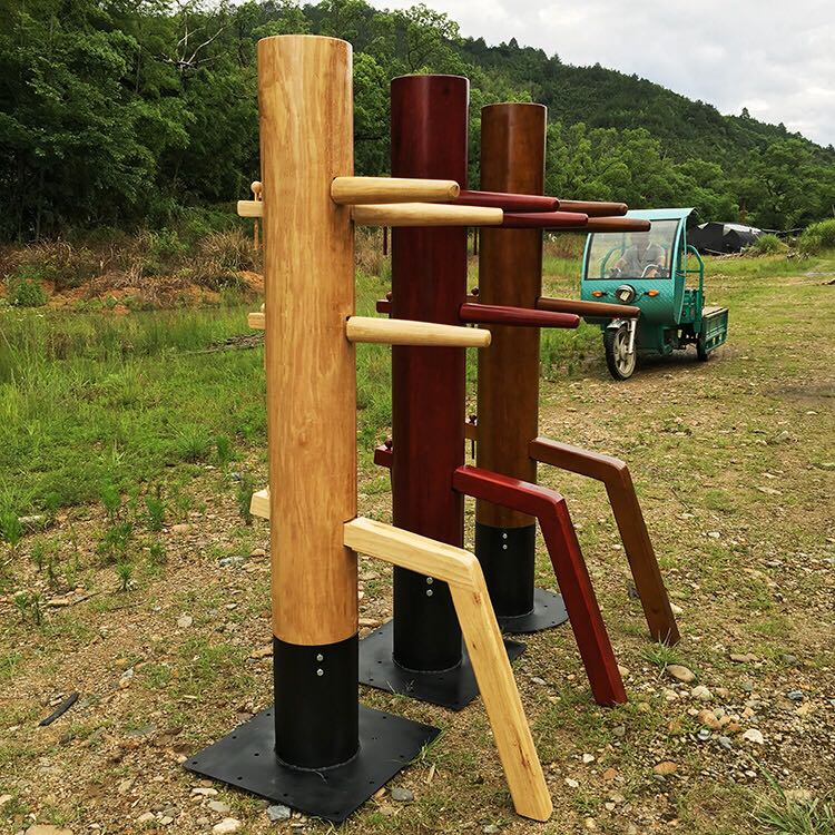 Whole wood Wing Chun Ip Man pile iron bottom plate suction cup training pile Simple household standing pile manufacturer direct sales