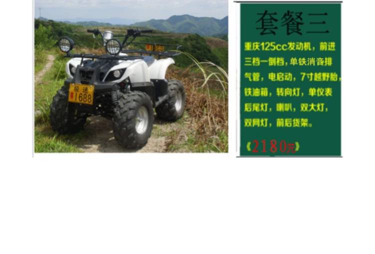 Kích thước Bull ATV Zongshen Xe máy Đường đua địa hình bốn bánh Chạy đua 125-250 Trục xoay