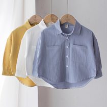 Pure cotton material soft boy girl shirt Children Baby shirt child foreign spring and autumn coat tide