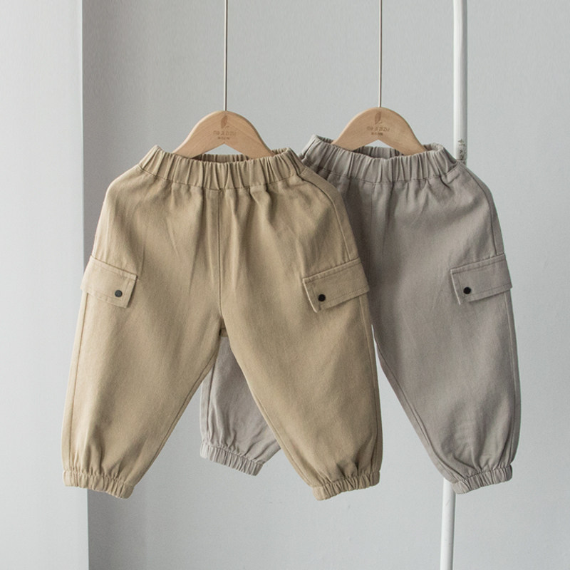 Boys twill wash cotton bloomers children's long pants baby pants spring and autumn casual pants autumn