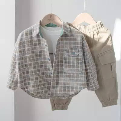 Physical better looking children's long sleeve shirt boys spring Korean shirt baby top 2020 new coat