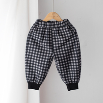 Material comfortable Childrens casual pants childrens tie pants boys loose spring and autumn closing pants sports pants tide