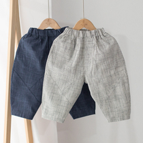 Peggy pants childrens thin pants boy trousers spring and autumn baby casual pants summer daddy pants