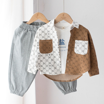 Wash craft childrens shirt boy loose Korean shirt foreign boy baby coat spring and autumn coat