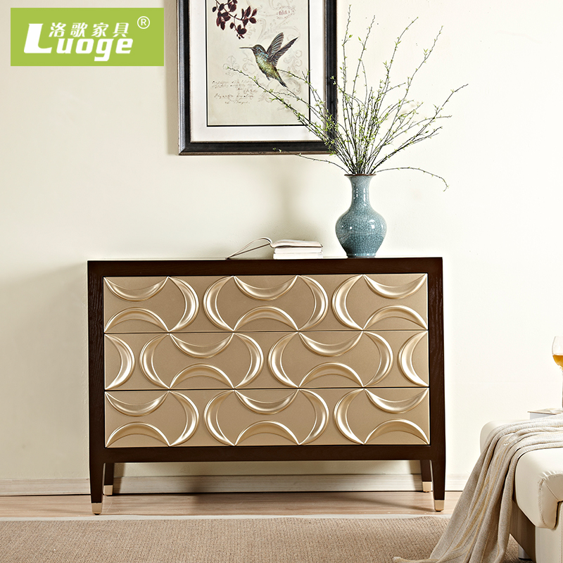 Loge American Xuanguan Cabinet Partition Cabinet New Vintage Decorative Cabinet Solid Wood Carved Door Hall Multifunctional Light Lavish Storage Cabinet