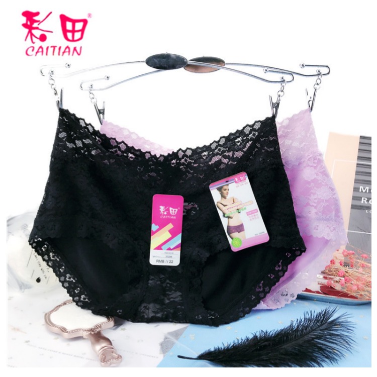 Caiti quần lót phụ nữ eo thấp góc phẳng ren gợi cảm mùa hè đồ lót cotton 4 các loại quần lót nam