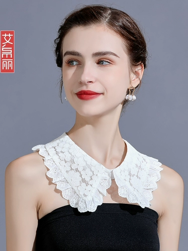 Кружевной универсальный фальшивый воротник, рубашка, шарф-платок, комплект, кружевное платье, в корейском стиле