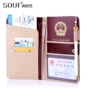 SOUF da hộ chiếu hộ chiếu đa chức năng gói tài liệu hộ chiếu bảo vệ bìa Hàn Quốc phiên bản của hộ chiếu gói giữ vé bao hộ chiếu cao cấp