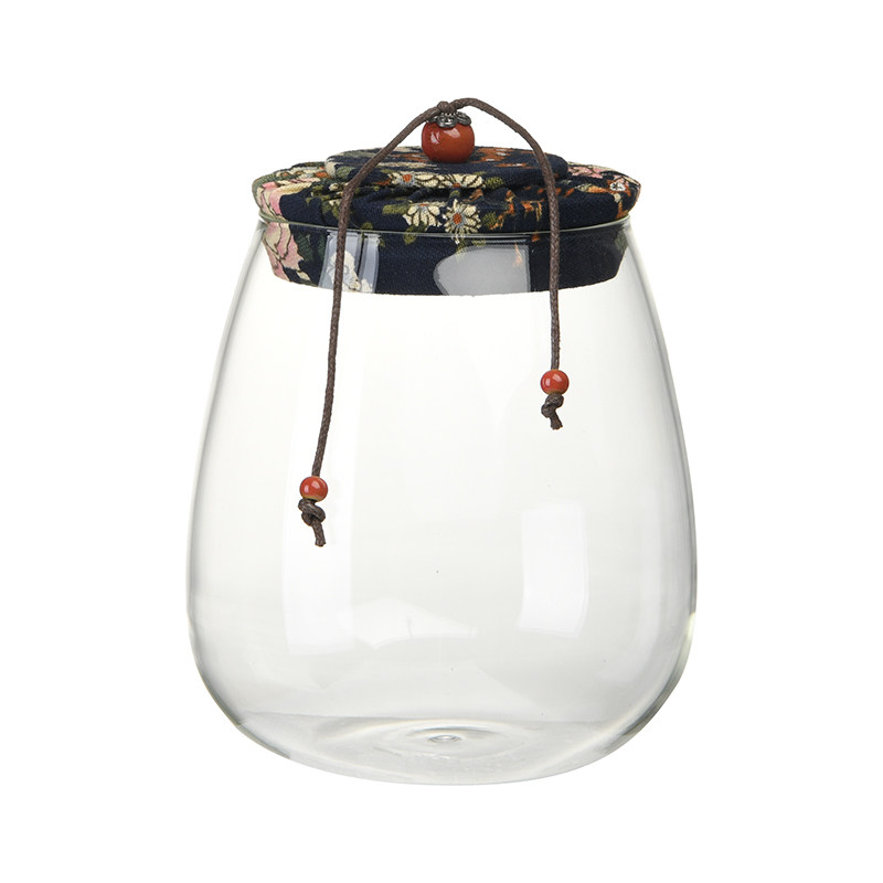 Tea pot glass tea pot transparent portable sealed pot small storage pot tea box scented tea rose jar