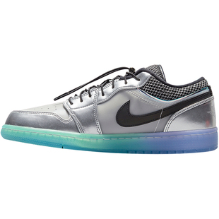 小鸿体 Air Jordan 1 Low AJ1金属黑银渐变水晶底低帮DJ5199-109
