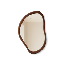 Medieval style retro bathroom mirror irregular bathroom makeup mirror wall-mounted special-shaped washbasin mirror wooden frame
