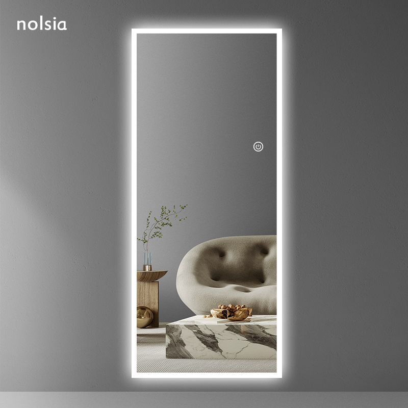 nolsia home wall-mounted full-body mirror led with lamp intelligent decorative mirror fitting room hanging luminous full body mirror