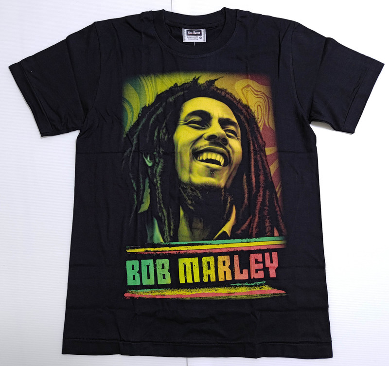 Bob Marley Reggae Black Short-Sleeved T-Shirt Thai Version Round Neck Pure Cotton T-Shirt Bob Marley Reggae Black Short-Sleeved T-Shirt Thai Version Round Neck Pure Cotton T-Shirt