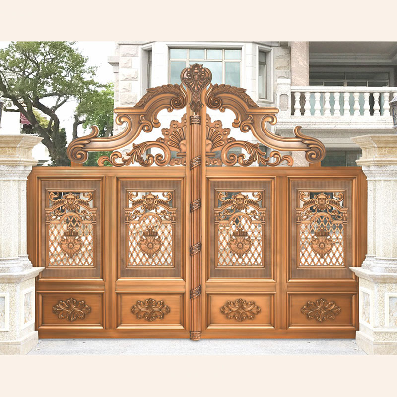 Electric suspension aluminum garden villa automatic aluminum alloy double folding push and pull yard stretching door