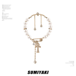 Sumiyaki full diamond ankh cross bracelet for women
