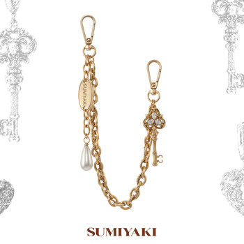 Love lock cylinder retro key bag pants chain pendant