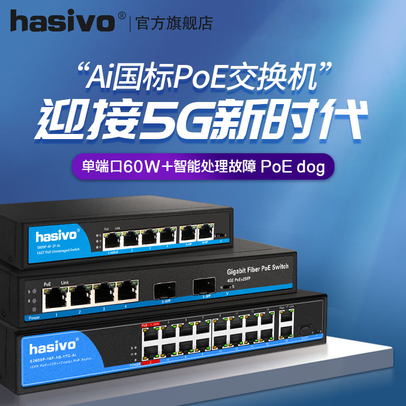 hasivo AI one thousand trillion POE switch power supply monitoring camera standard AP Power supply 4 5 8 16 24