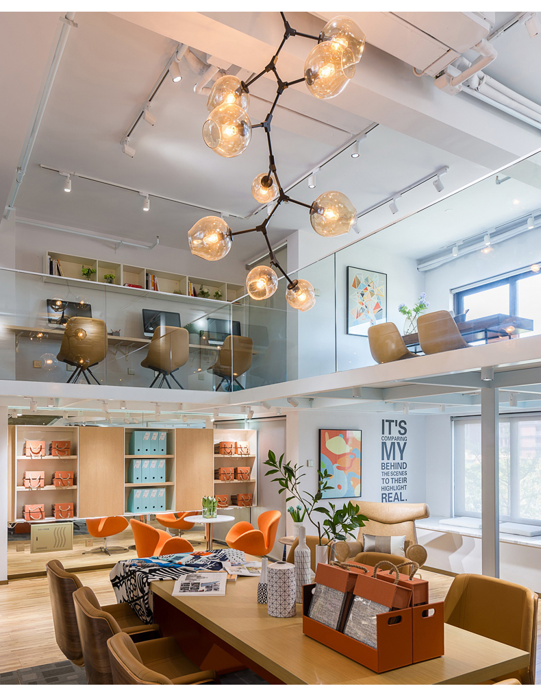 Led Modern Nordic Ceiling Lights Molecular Glass Pendant Light Chandeliers Lamp