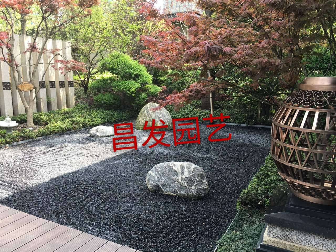 Japanese-style courtyard decoration gray stone black stone dry landscape courtyard sand stone washed stone terrazzo