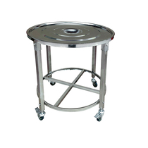 60CM Baodian mobile steamer frame stainless steel steamed bun cart shelf large steamer car heightened round turnover car