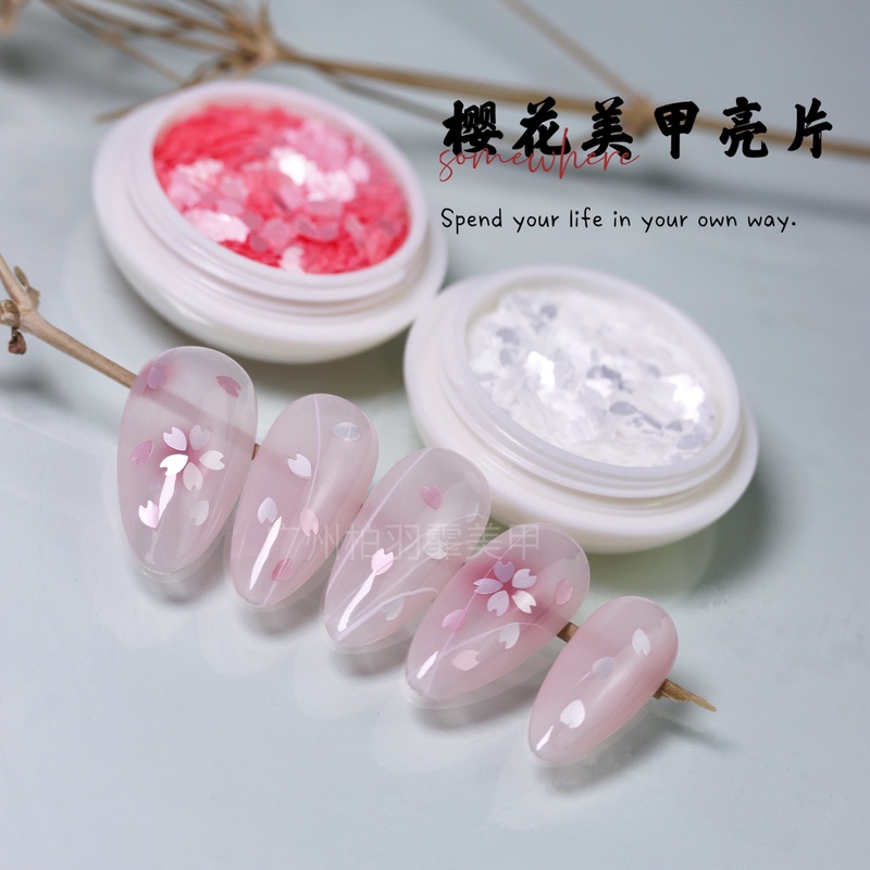 Sakura Nail Art Glitter 2022 Hot-Selling Sakura Glitter Nail Art Accessories Internet Celebrity Style Glitter Nail Decorations