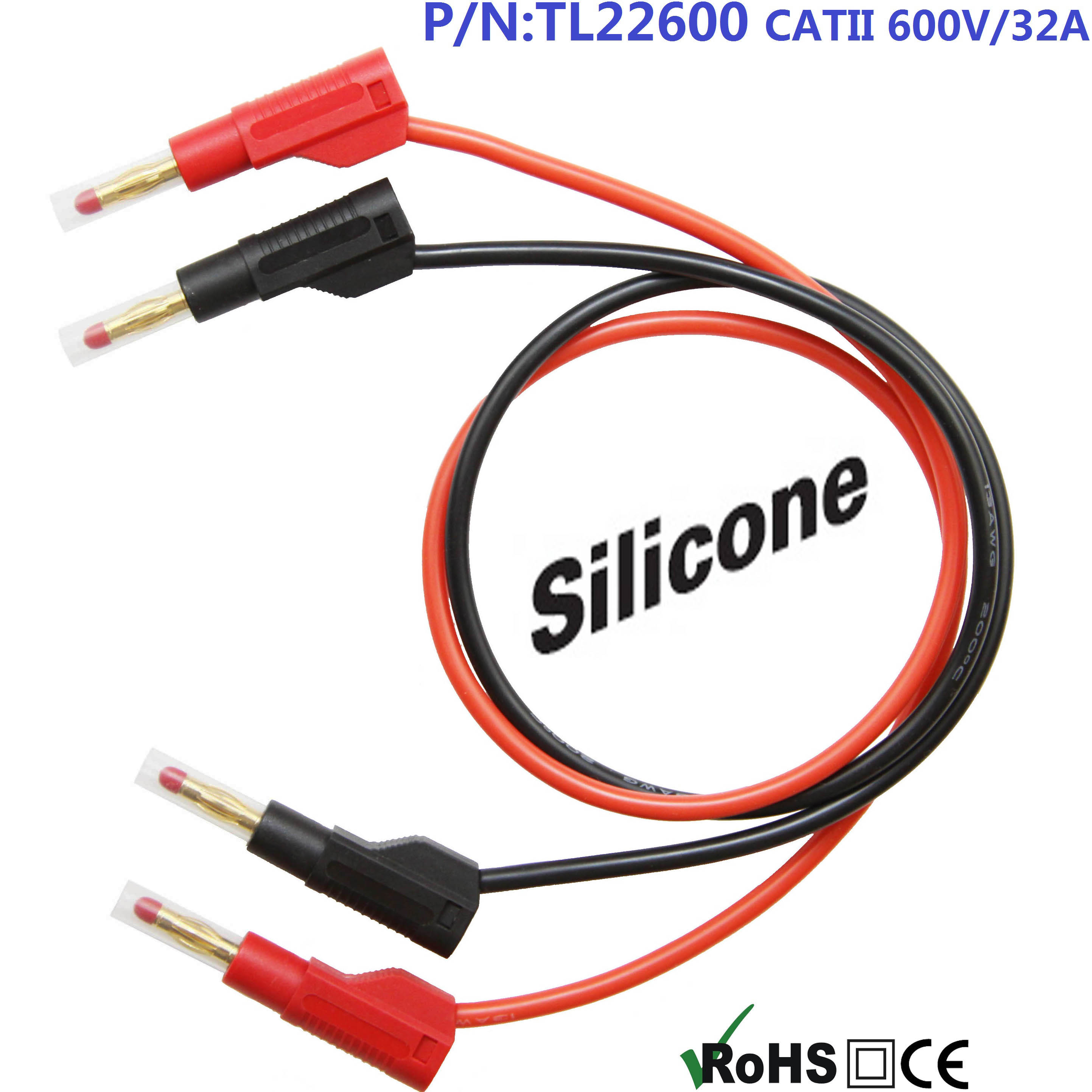 TL22600 gilded sequel 13AWG2 5 squared 4mm telescopic jacket banana plug ultra soft silicone test line