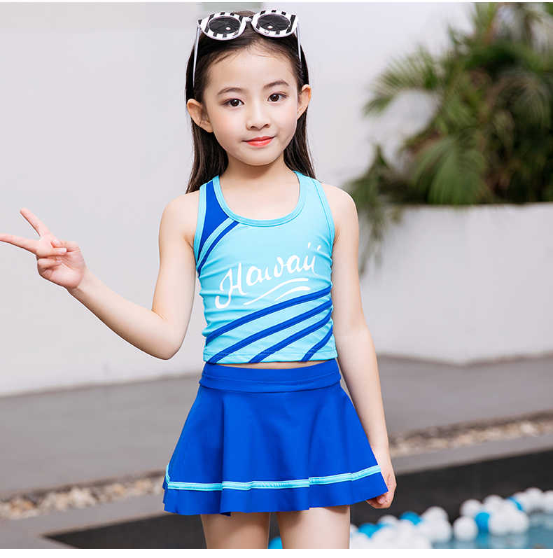 Áo tắm cho bé gái Công chúa Váy dễ thương Áo tắm Hàn Quốc Cô gái lớn Cậu bé bảo thủ Boxer Bộ ba mảnh - Bộ đồ bơi của Kid đồ bơi cho be gái 11 tuổi