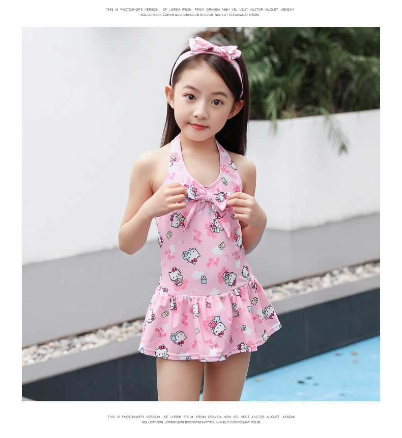 Hellokitty trẻ em đồ bơi bé gái kết hợp váy công chúa đồ bơi bé gái bé trai dễ thương đồ bơi - Bộ đồ bơi của Kid đồ bơi 2 mảnh cho bé gái